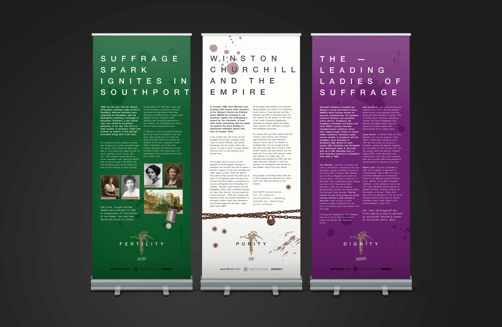Sefton Suffragettes project artwork